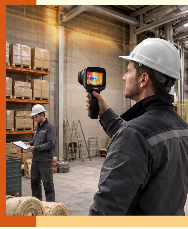 Тепловизионное обследование склада и выявление утечек в Северске