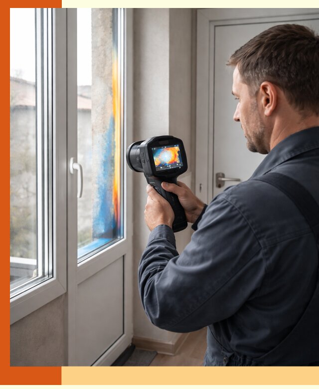 Тепловизионное обследование окон и дверей в Северске