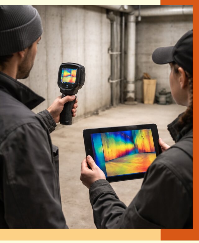 Тепловизионное обследование подвала в Северске от 4678 руб. — проверка гидроизоляции | ТепломастерСвк