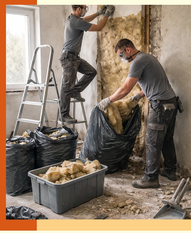 Демонтаж старого утеплителя и вывоз отходов в Северске