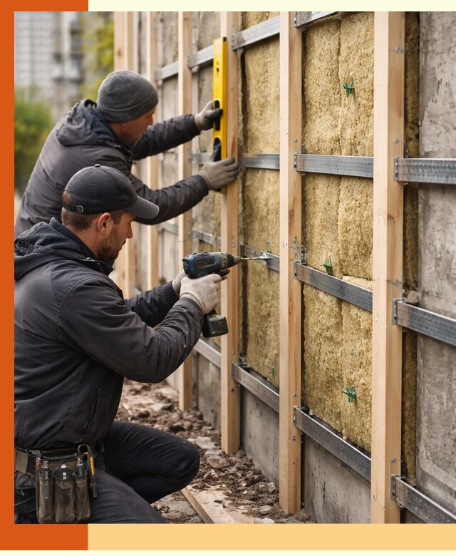 Монтаж обрешетки под утепление зданий и квартир в Северске