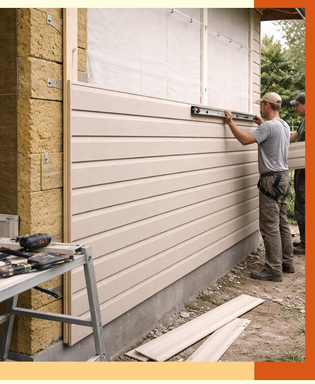 Монтаж сайдинга после утепления в Северске от 1923 руб. — обшивка и облицовка | ТепломастерСвк